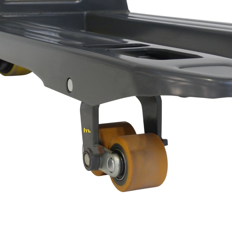 Zoom sobre los rodillos de la transpaleta eléctrica 1500 kg - horquillas de 1150 mm - batería de litio de 30 Ah