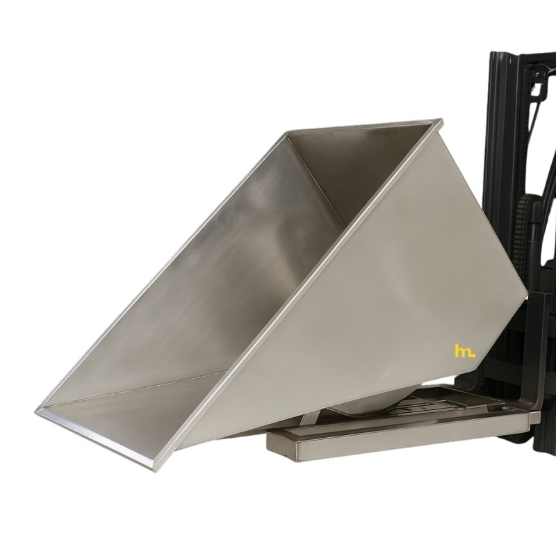 Vista frontal del mezclador basculante para bidones - 400 kg