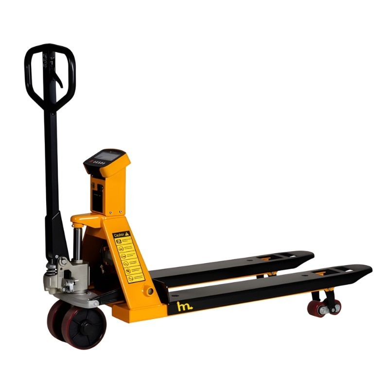 Vista de la bomba de la transpaleta elevadora semieléctrica 1000 kg - Horquillas largas 1500 mm